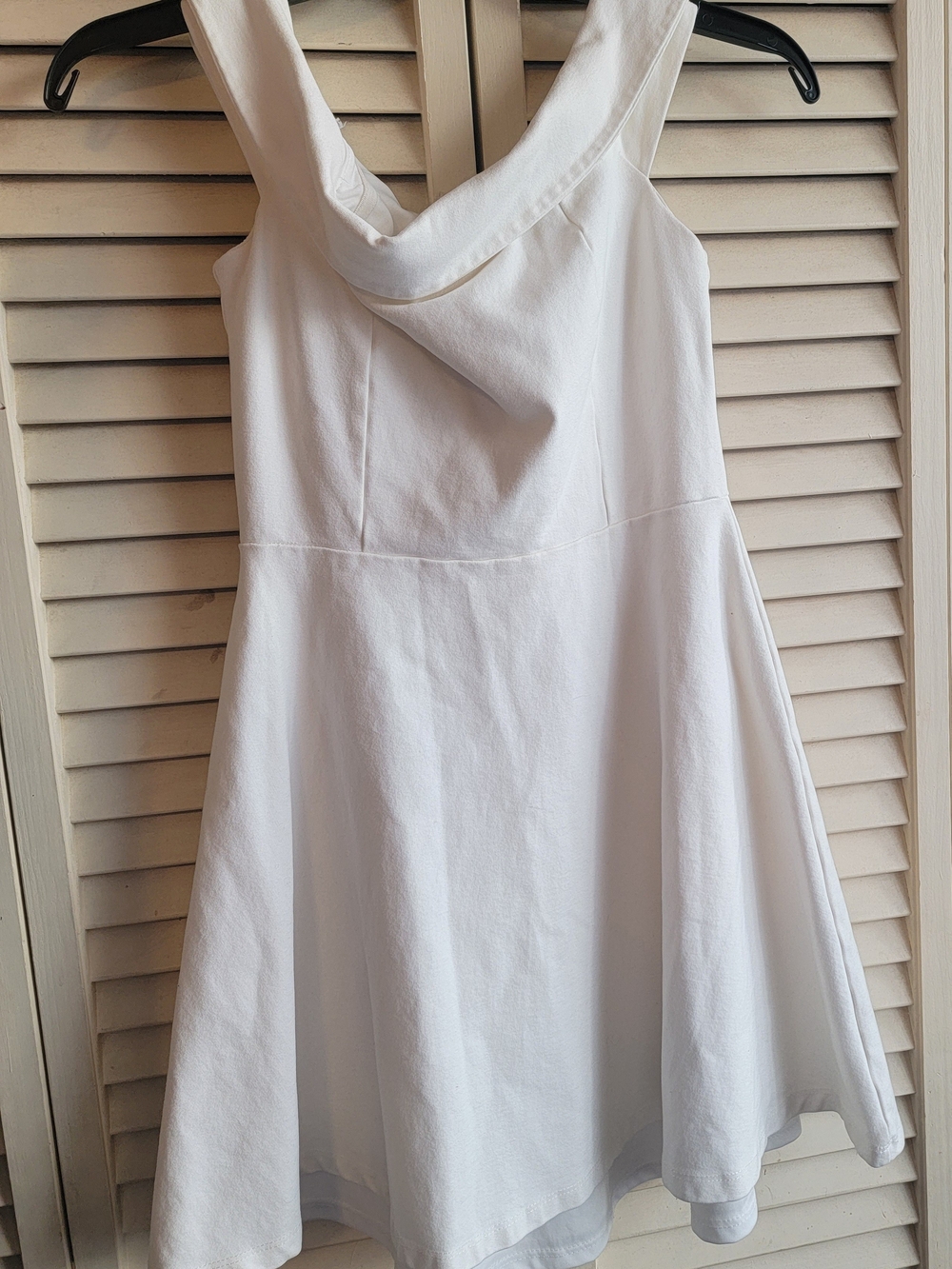 Lulu's White Sleeveless Dress with Cowl Neck